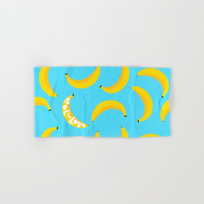 Big fruit Banana with 'Peel the love' typographic pun Bath Towel Gallery Image 1