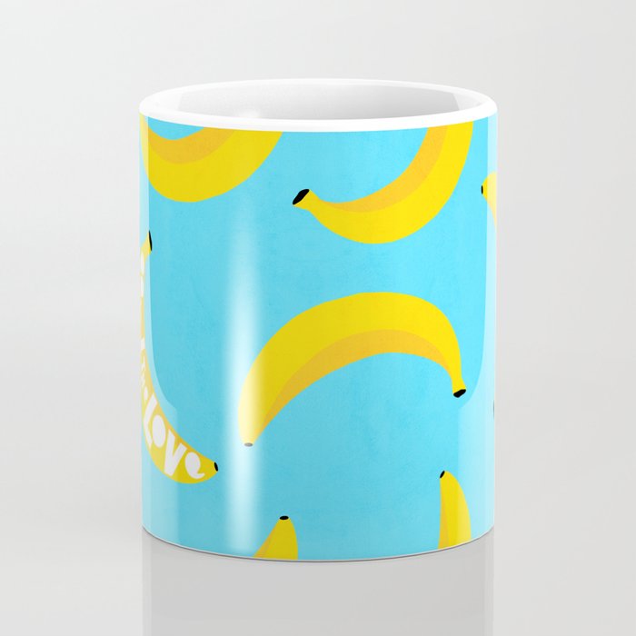 Big fruit Banana with 'Peel the love' typographic pun Coffee Mug Gallery Image 4