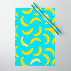 Big fruit Banana with 'Peel the love' typographic pun Wrapping Paper Gallery Image 1