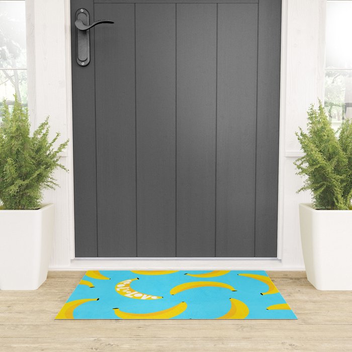 Big fruit Banana with 'Peel the love' typographic pun Welcome Mat Gallery Image 3