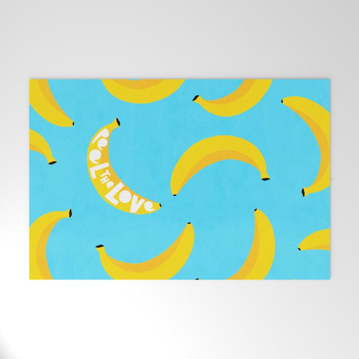 Big fruit Banana with 'Peel the love' typographic pun Welcome Mat Gallery Image 1