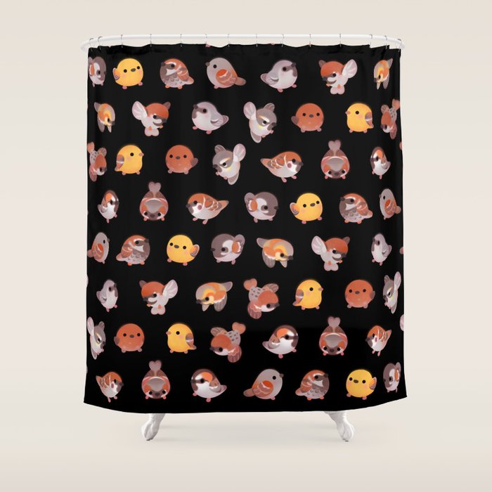 Sparrow - dark Shower Curtain Gallery Image 1