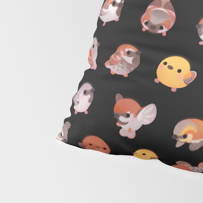 Sparrow - dark Pillow Sham Gallery Image 4