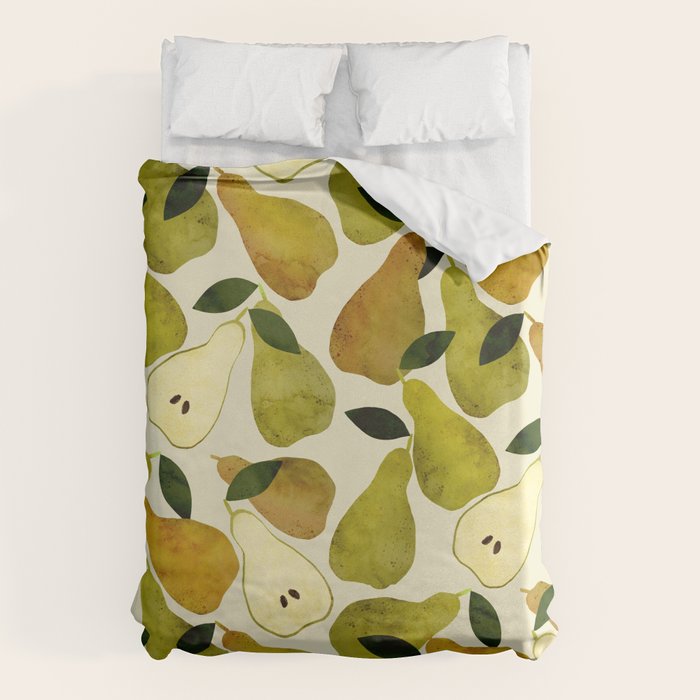 mediterranean pears watercolor Duvet Cover Gallery Image 6