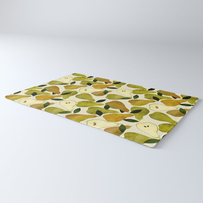 mediterranean pears watercolor Rug Gallery Image 3