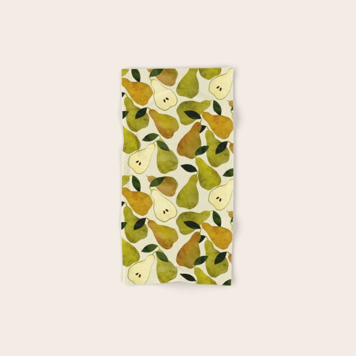 mediterranean pears watercolor Bath Towel Gallery Image 1