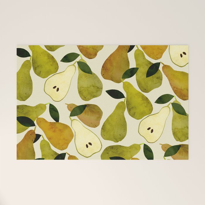mediterranean pears watercolor Welcome Mat Gallery Image 1