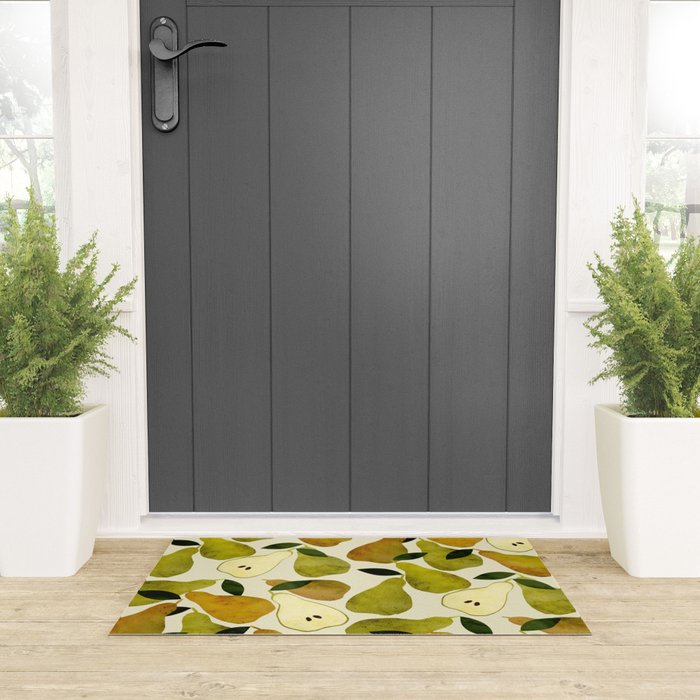 mediterranean pears watercolor Welcome Mat Gallery Image 3