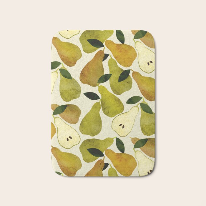 mediterranean pears watercolor Bath Mat Gallery Image 1