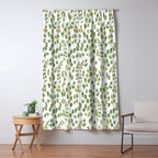 Watercolor green botanical leaves hand painted pattern Window Curtain Gallery Image 5