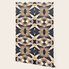 Geometric Art, Rose Gold, Pink and Navy Blue Modern  Wallpaper Gallery Image 2