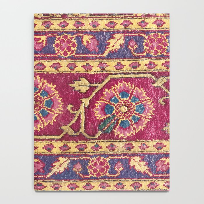 Mughal North Indian Late 17th Century Silk Carpet Print Notebook Gallery Image 4