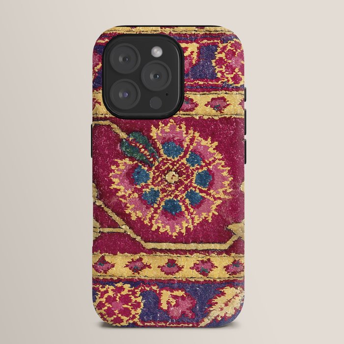Mughal North Indian Late 17th Century Silk Carpet Print iPhone Case Gallery Image 15