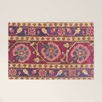 Mughal North Indian Late 17th Century Silk Carpet Print Welcome Mat Gallery Image 1