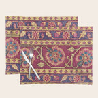 Mughal North Indian Late 17th Century Silk Carpet Print Placemat Gallery Image 1