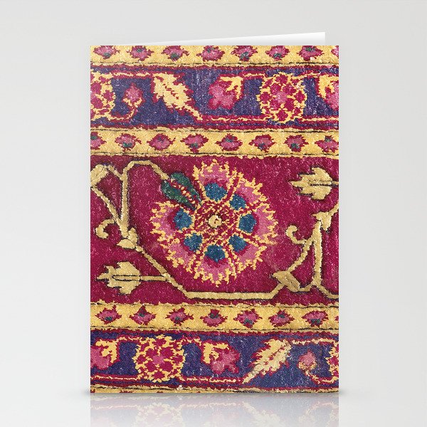 Mughal North Indian Late 17th Century Silk Carpet Print Stationery Card Gallery Image 1