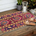 Mughal North Indian Late 17th Century Silk Carpet Print Outdoor Rug Gallery Image 2