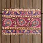 Mughal North Indian Late 17th Century Silk Carpet Print Outdoor Rug Gallery Image 1