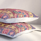 Mughal North Indian Late 17th Century Silk Carpet Print Pillow Sham Gallery Image 3