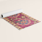 Mughal North Indian Late 17th Century Silk Carpet Print Yoga Mat Gallery Image 2