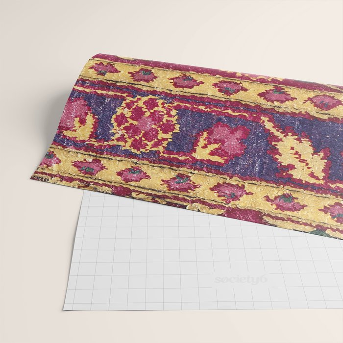 Mughal North Indian Late 17th Century Silk Carpet Print Wrapping Paper Gallery Image 2