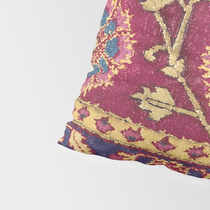 Mughal North Indian Late 17th Century Silk Carpet Print Pillow Sham Gallery Image 4