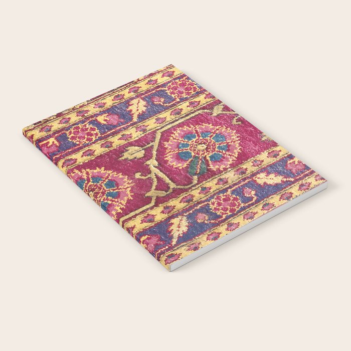 Mughal North Indian Late 17th Century Silk Carpet Print Notebook Gallery Image 2