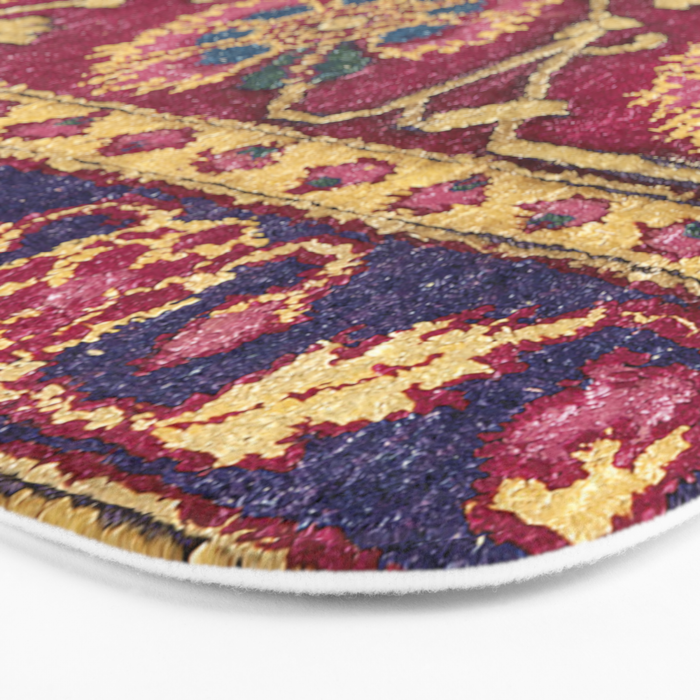 Mughal North Indian Late 17th Century Silk Carpet Print Bath Mat Gallery Image 3