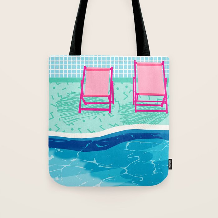 Vay-K - abstract memphis throwback poolside swim team palm springs vacation socal pool hang Tote Bag Gallery Image 1
