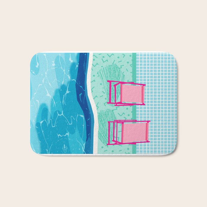 Vay-K - abstract memphis throwback poolside swim team palm springs vacation socal pool hang Bath Mat Gallery Image 1
