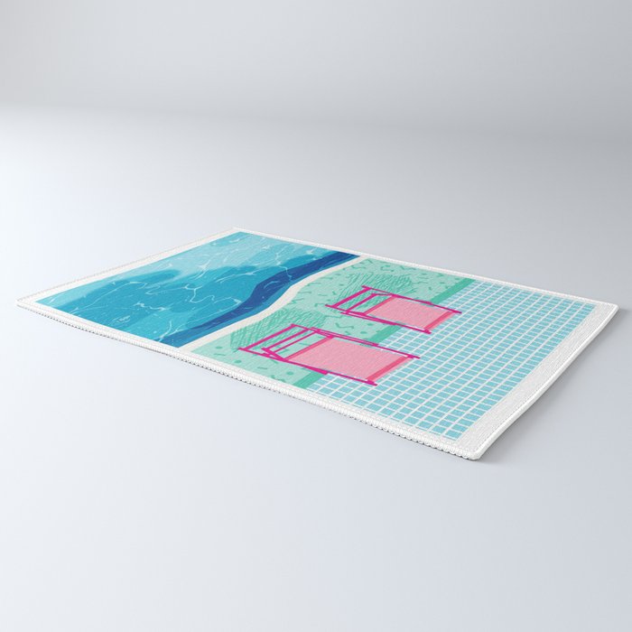 Vay-K - abstract memphis throwback poolside swim team palm springs vacation socal pool hang Rug Gallery Image 3