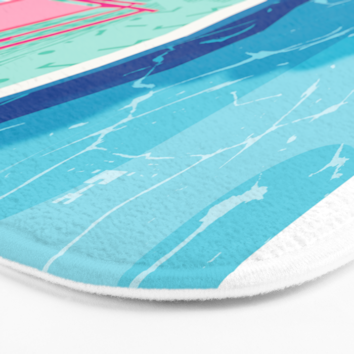 Vay-K - abstract memphis throwback poolside swim team palm springs vacation socal pool hang Bath Mat Gallery Image 3