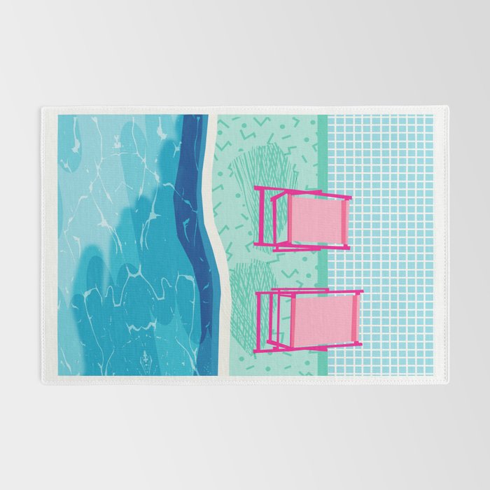 Vay-K - abstract memphis throwback poolside swim team palm springs vacation socal pool hang Rug Gallery Image 2
