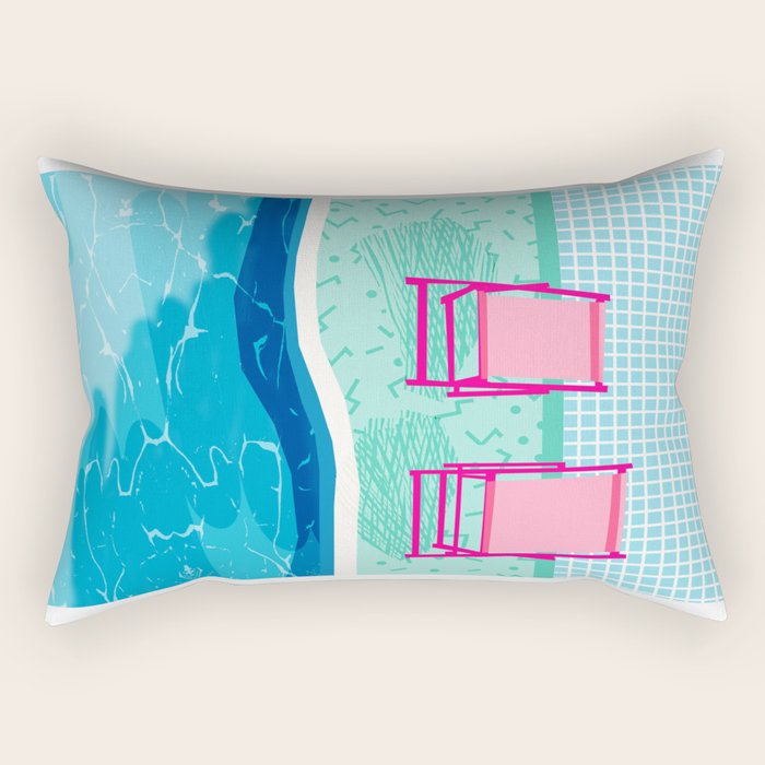 Vay-K - abstract memphis throwback poolside swim team palm springs vacation socal pool hang Rectangular Pillow Gallery Image 2