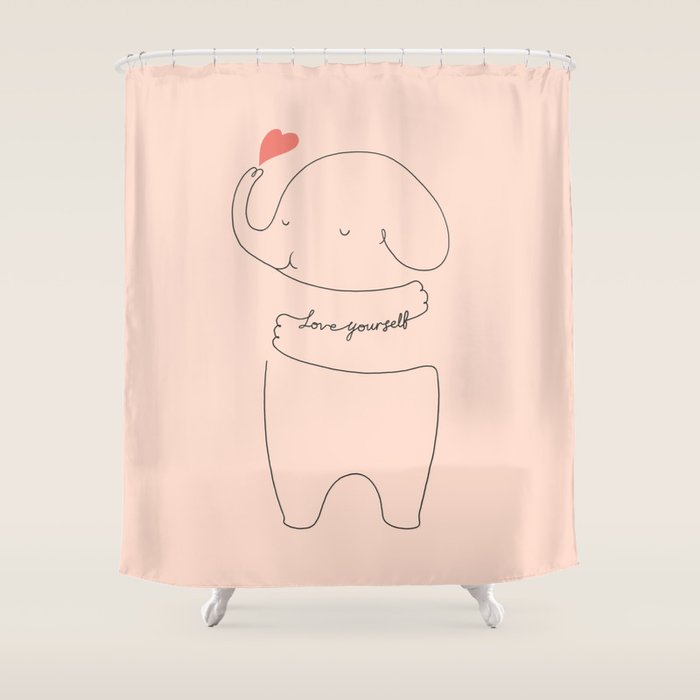 Love Yourself Ele 2 Shower Curtain Gallery Image 1