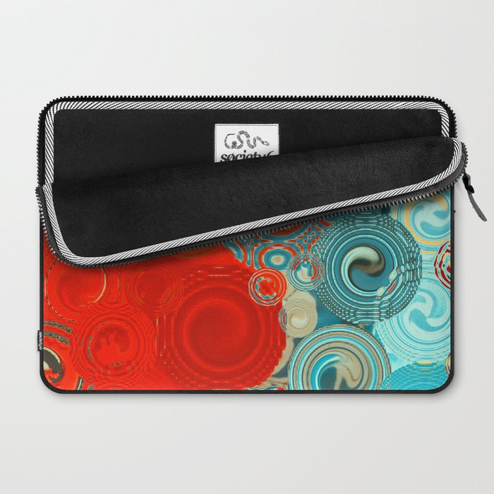 Red and Turquoise Swirls Laptop Sleeve Gallery Image 2