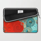 Red and Turquoise Swirls Laptop Sleeve Gallery Image 2