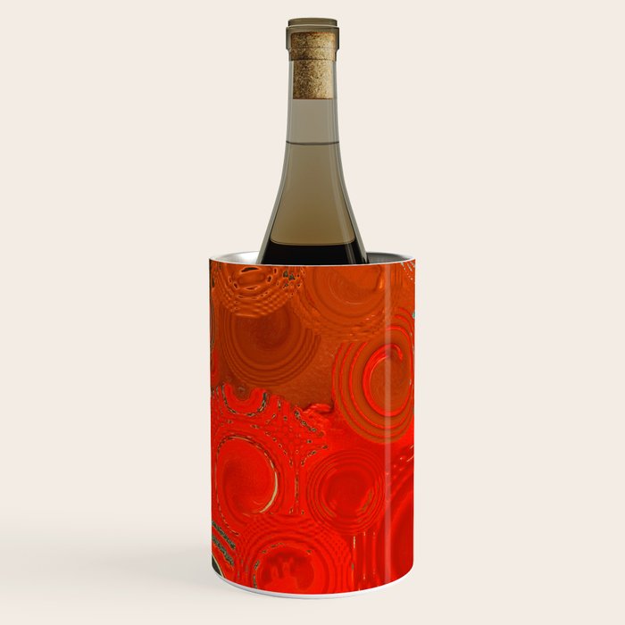 Red and Turquoise Swirls Wine Chiller Gallery Image 2