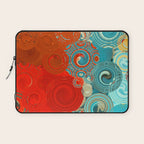 Red and Turquoise Swirls Laptop Sleeve Gallery Image 1