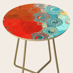 Red and Turquoise Swirls Side Table Gallery Image 2