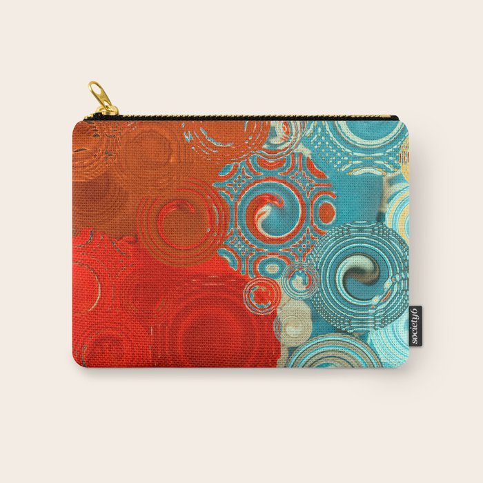 Red and Turquoise Swirls Carry All Pouch Gallery Image 1