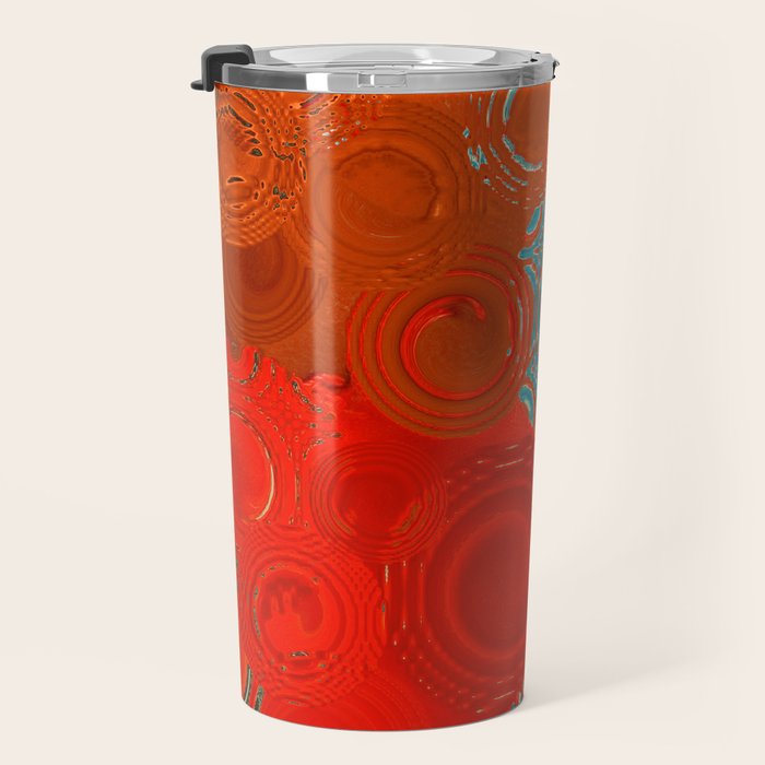 Red and Turquoise Swirls Travel Mug Gallery Image 3