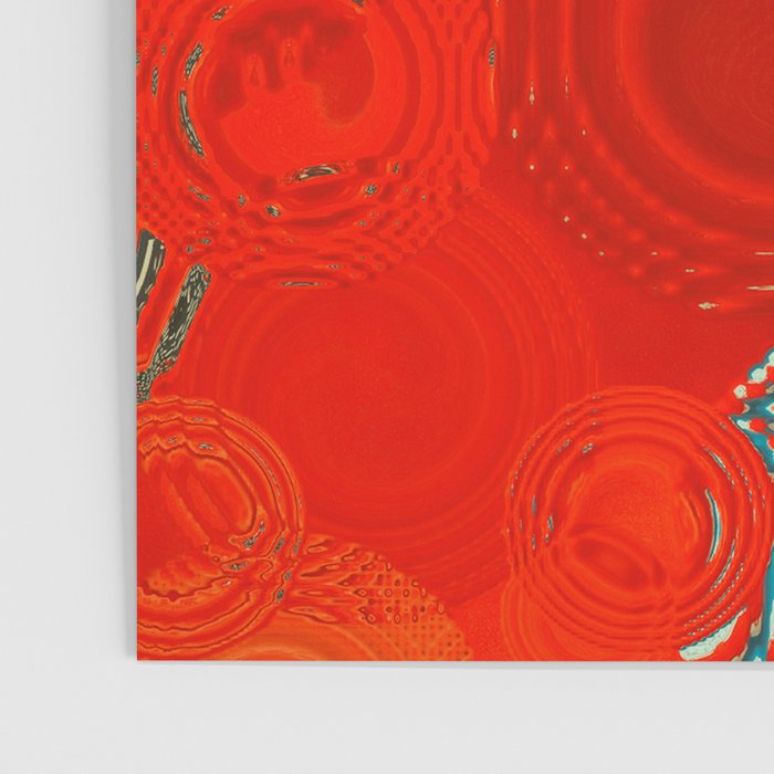Red and Turquoise Swirls Poster Gallery Image 3