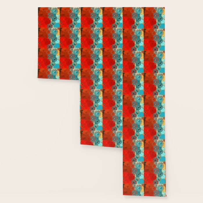 Red and Turquoise Swirls Wallpaper Gallery Image 3