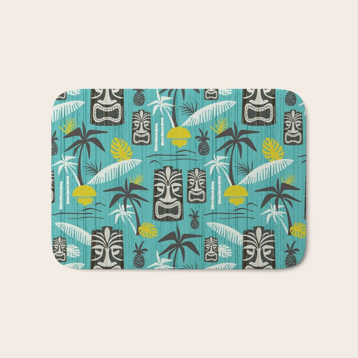 Island Tiki Aqua Bath Mat Gallery Image 1