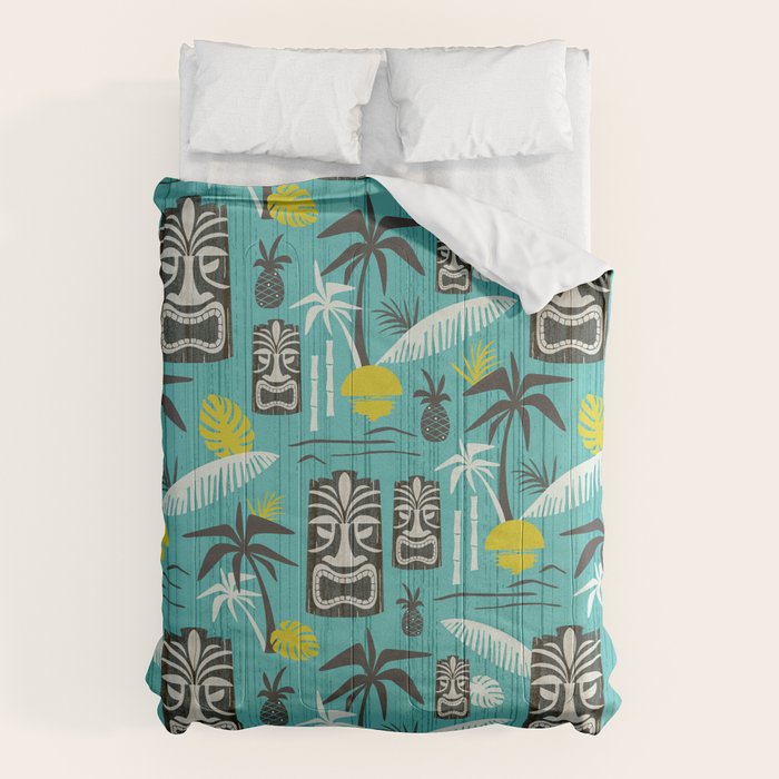 Island Tiki Aqua Comforter Gallery Image 1