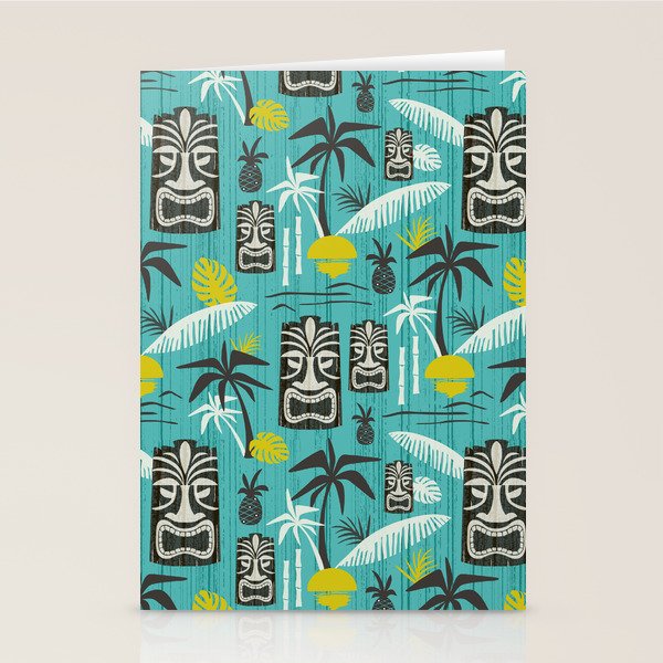 Island Tiki Aqua Stationery Card Gallery Image 2