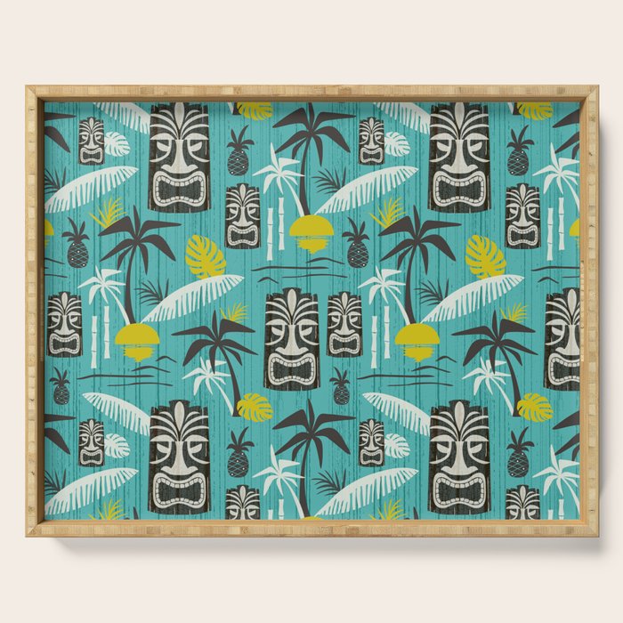 Island Tiki Aqua Serving Tray Gallery Image 1