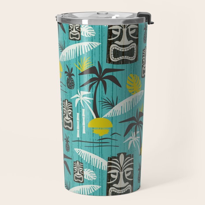 Island Tiki Aqua Travel Mug Gallery Image 2