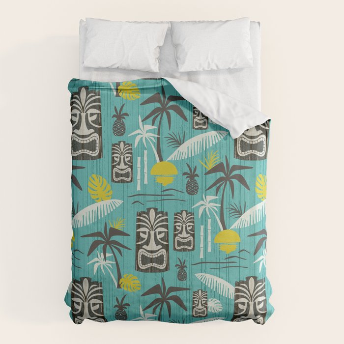 Island Tiki Aqua Duvet Cover Gallery Image 6
